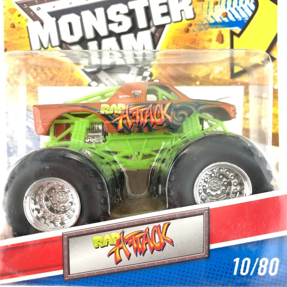 Hot Wheels Monster Jam Monster Truck RAP ATTACK 4x4 Die Cast 1/64 +Tattoo Inside - Picture 2 of 8